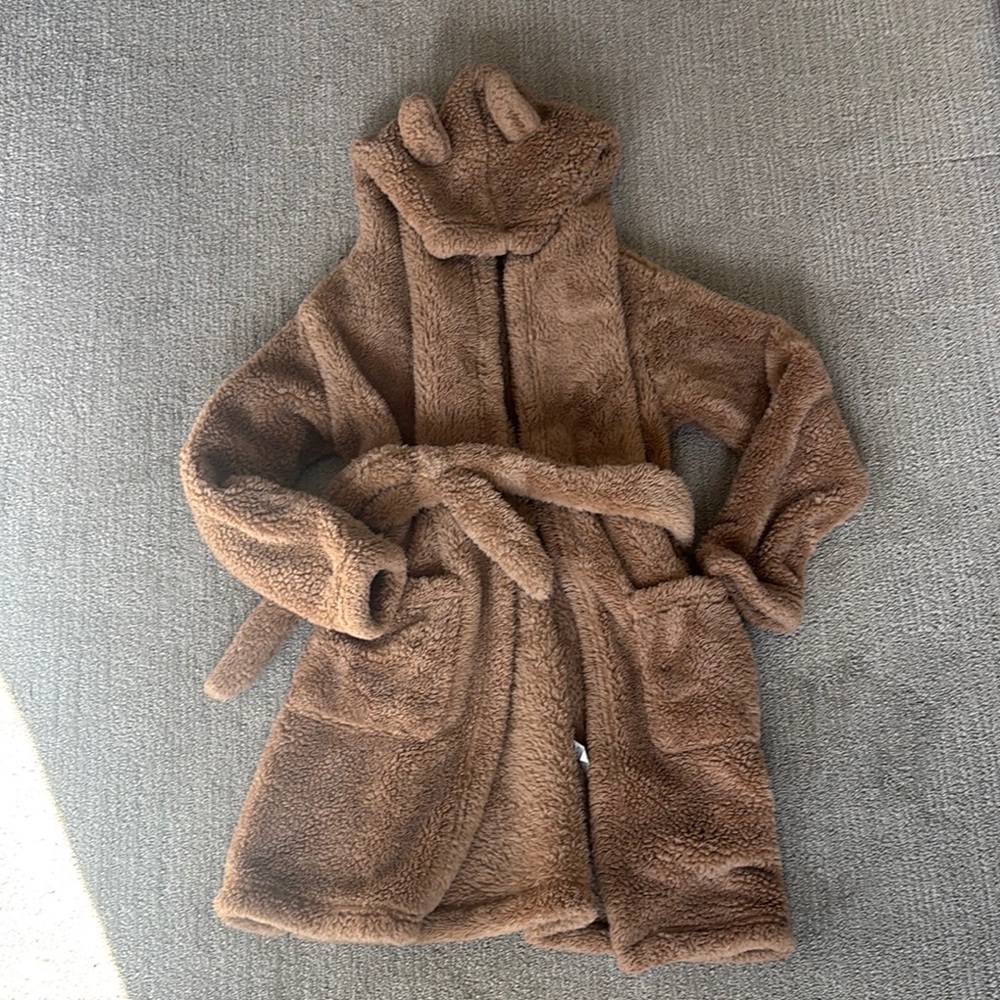 Cozy Brown Fleece Robe - Picture 1 of 2